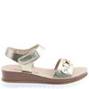 HEAVENLY FEET WOMENS WEDGE STRAP SANDAL - GOLD